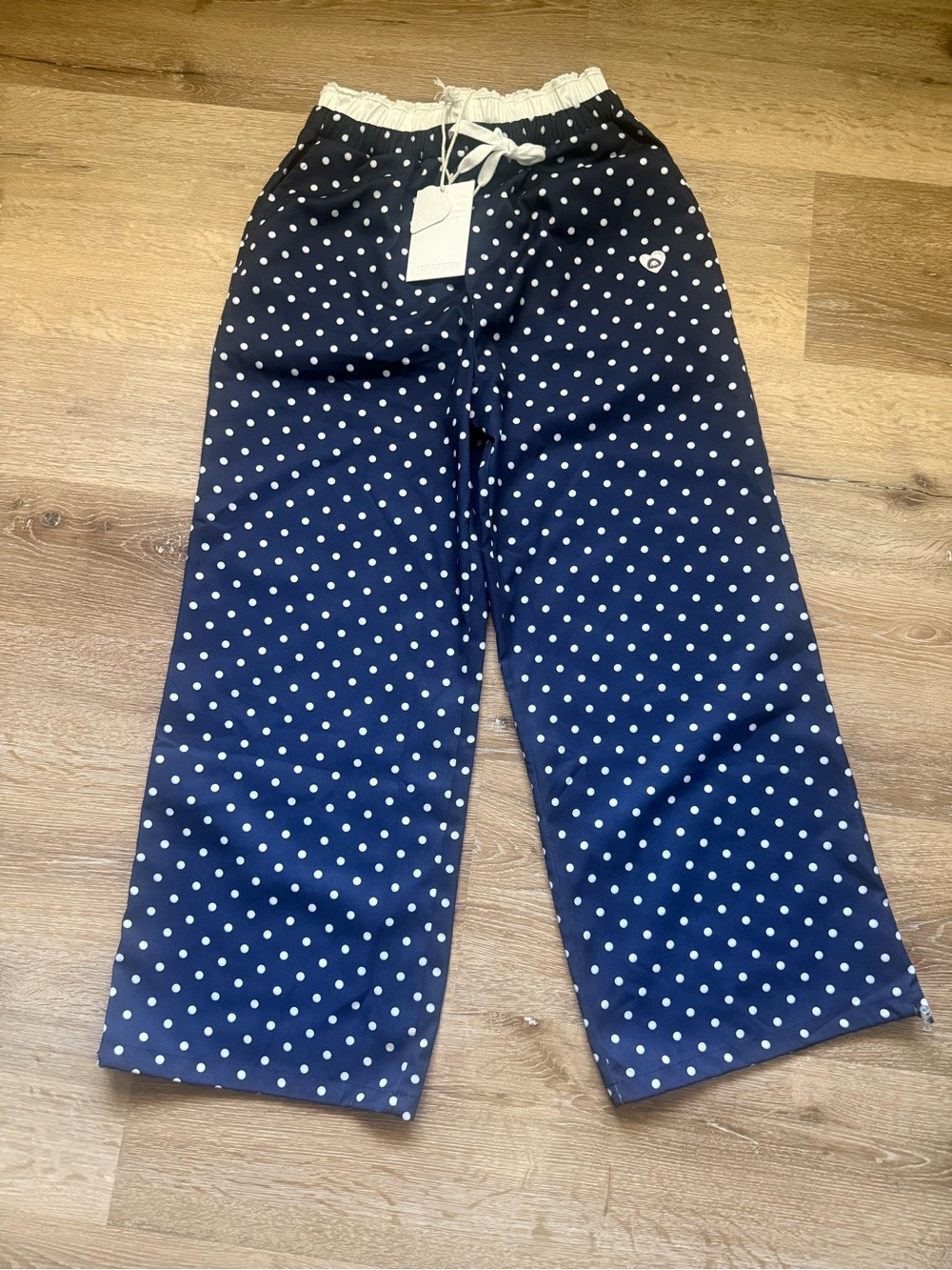 NWT Aelfric Eden Navy Blue Polka Dot Pants
